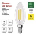 LED žiarovka Filament sviečka A CLASS / E14 / 3,8 W (60 W) / 806 lm / neutrálna biela