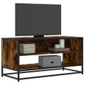 vidaXL TV skrinka dymový dub 91x40x46 cm kompozitné drevo a kov