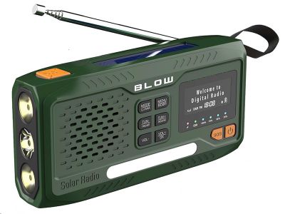 Rádio BLOW RA19 nouzové DAB+/FM/BLUETOOTH, ruční klika, solární panel