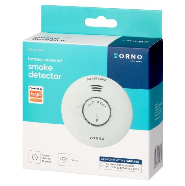 Detektor dymu na batérie ORNO OR-DC-642, 2xAA, Tuya Smart Wi-Fi