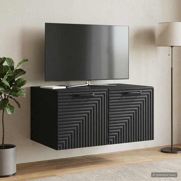 vidaXL Nástenná TV skrinka Čierna 59,5 x 41 x 30 cm Kompozitné drevo