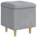vidaXL Ottoman s Úložným Priestorom Svetlosivá 40 x 40 x 45 cm látka