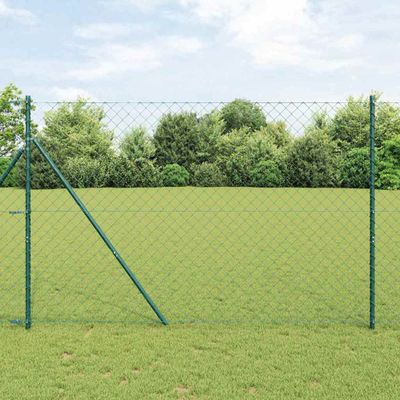 vidaXL Pevný kovaný drôtový plot 1,5 x 25 m PVC potiahnutá oceľ Zelená