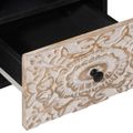 vidaXL TV skrinka Biela 100 x 33,5 x 46 cm Masívne mango drevo