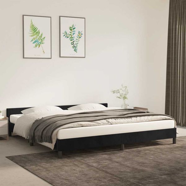 vidaXL Posteľ bez matraca čierny 200x200 cm zamat