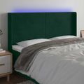 vidaXL Čelo postele s LED tmavozelené 183x16x118/128 cm zamat