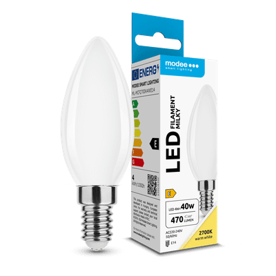 Modee LED žiarovka Filament Milky Candle C35 4W E14 430lm teplá biela (ML-MCF2700K4WE14)