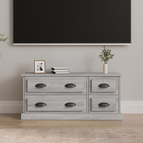 vidaXL TV skrinka sivý dub sonoma 100x35,5x45 cm kompozitné drevo