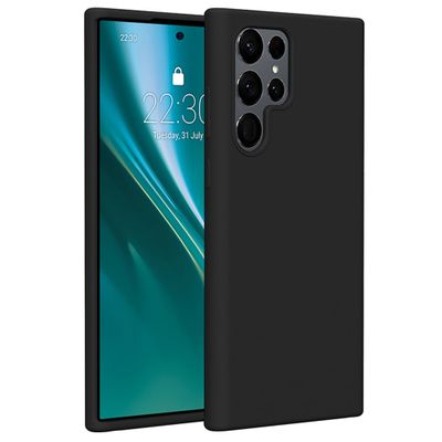 Etteri Silicone puzdro pre Samsung Galaxy S22 Ultra čierne