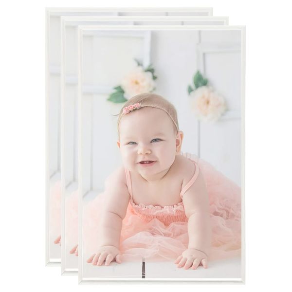 vidaXL Fotorámiky na stôl, koláž 3 ks, strieborné 10x15 cm, MDF