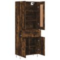 vidaXL Vysoká skrinka dymový dub 69,5x34x180 cm spracované drevo