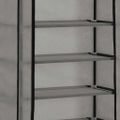 vidaXL Skrinka na topánky s krytom sivá 57x29x162 cm látková