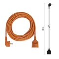 Predlžovací kábel EMOS P01110 spojka 10 m / 1 zásuvka / oranžový / PVC / 250 V / 1,5 mm2