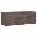 vidaXL Záhradný box na vankúše z PE ratanu 291x100,5x104 cm hnedý