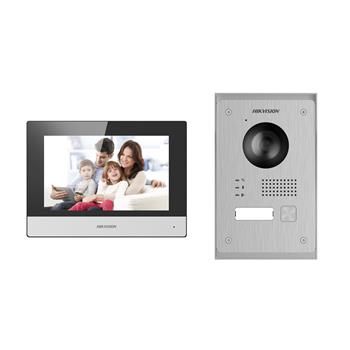 Hikvision súbor videotelefónu, 2-vodičový, bytový monitor + dverová stanica + napájací zdroj