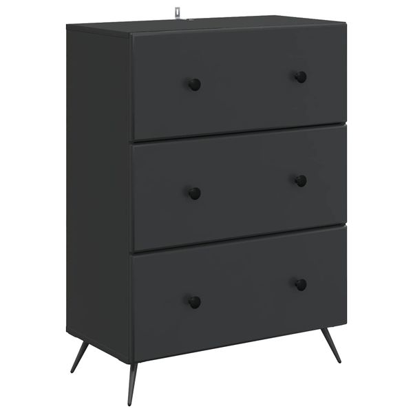 vidaXL Zásuvkový kabinet Čierna 66 x 34,5 x 90 cm Kompozitné drevo