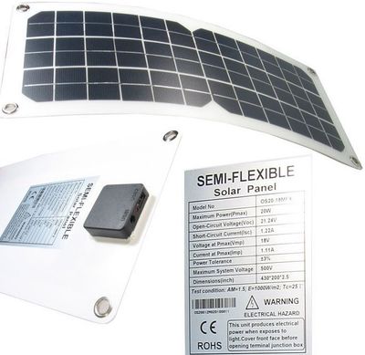 FVE Fotovoltaický solárny panel USB+12V/20W OS20-18MFX, monokryštál FVE Fotovoltaický solárny panel USB+12V/20W OS20-18MFX, monokryštál