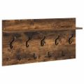 vidaXL Vešiak na stenu Nástenná montáž Dymová dub 80 x 40 x 12 cm