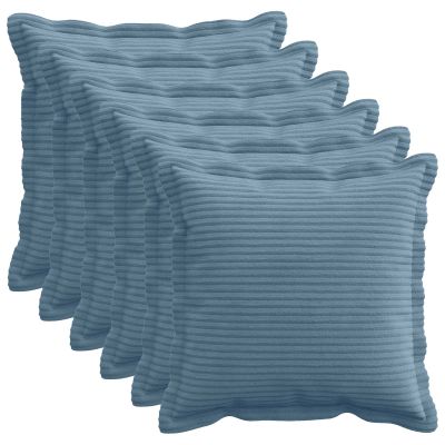 vidaXL Poťah na podložku 6 ks HOUTEN Modrá 50 x 50 cm manšestr