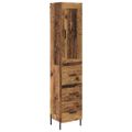 vidaXL Highboard Staré drevo 34,5 x 34 x 180 cm Kompozitné drevo