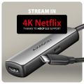 AXAGON RVC-HI8KPD, USB-C -> HDMI 2.1 redukce / adaptér, 8K/60Hz, 4K/144Hz, HDR10+, PD100W Adaptér, aktivní, USB-C (M) na HDMI 2.1 (F), 8K, 60Hz, 4K, 144Hz, 0,16m, HDCP 2.3, PD 100W, cerno-stríbrný