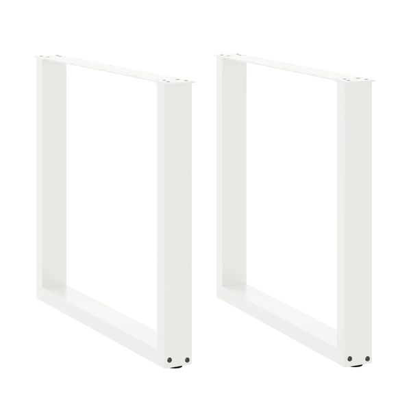 vidaXL Nohy k jedálenskému stolu v tvare U, 2 ks, biele, 90 x (72-73) cm, oceľové