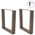 vidaXL Nohy konferenčného stolíka v tvare V, 2 ks, prírodná oceľ, 60 x (42-43,3) cm, oceľ