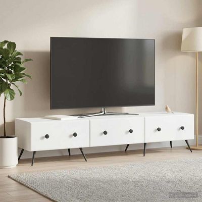vidaXL TV skrinka Biela 147 x 34,5 x 30 cm Kompozitné drevo