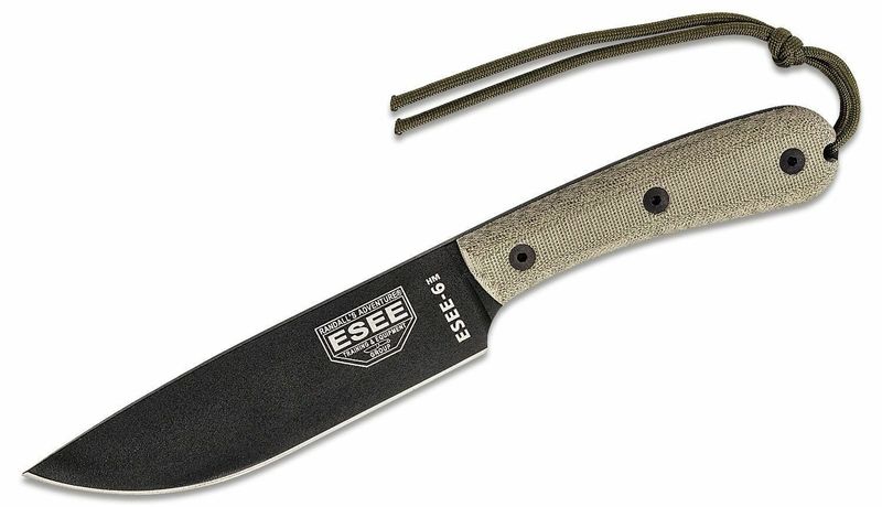 ESEE-6HM-K  ESEE Plain Edge, Traditional Handle, Kydex Sheath