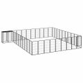 vidaXL Ohrádka pre psov 42 panelov čierna 50x100 cm práškovaná oceľ