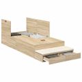 vidaXL Rám postele s úložným prostorem so zásuvkou Sonoma dub 75 cm