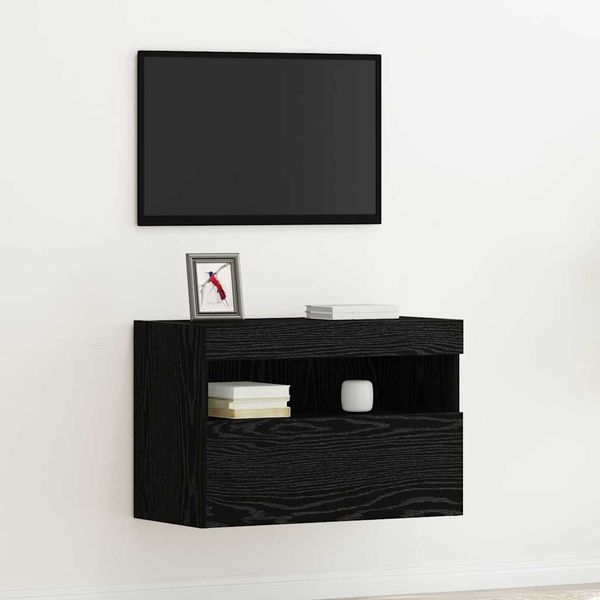 vidaXL TV nástenná skriňa Čierny dub 60 x 30 x 40 cm Kompozitné drevo
