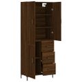 vidaXL Vysoká skrinka hnedý dub 69,5x34x180 cm spracované drevo