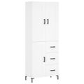 vidaXL Vysoká skrinka biela 69,5x34x180 cm spracované drevo