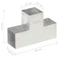 vidaXL Trámové spojky 4 ks v tvare T 101x101 mm pozinkovaný kov