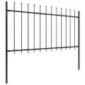 vidaXL Záhradný plot s vrchnou časťou z ocele 671x100 cm čierny