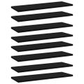 vidaXL Prídavné police 8 ks, čierne 60x20x1,5 cm, drevotrieska