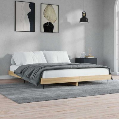 VidaXL Rám postele bez matraca Dub Sonoma 200x200 cm Konštrukcia dreva