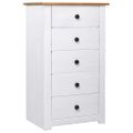 vidaXL Komoda biela 46x40x89 cm borovicový masív Panama Range