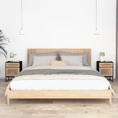 vidaXL Nočné stolíky 2ks čierne 40x30x55,5cm kompozitné drevo a železo