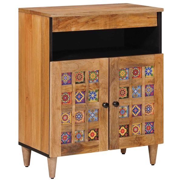 vidaXL Servírovacia skriňa s úložiskom Prírodná 60 x 33,5 x 75 cm