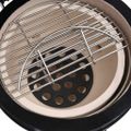 vidaXL 2 v 1 Kamado gril s udiarňou keramika 56 cm čierny