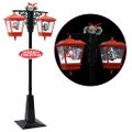vidaXL Vianočná pouličná lampa so Santom čierno-červená 81x40x188 cm PVC