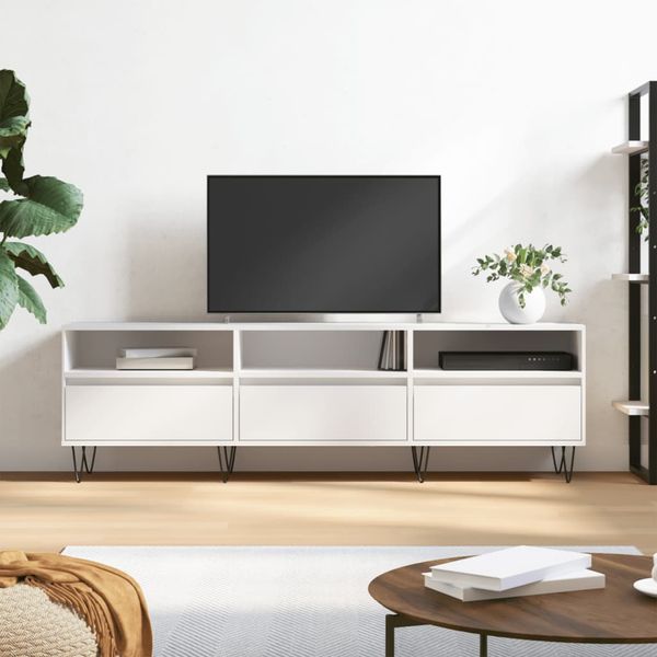 vidaXL TV skrinka biela 150x30x44,5 cm kompozitné drevo