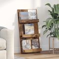 vidaXL Regál na časopisy Staré drevo 51 x 11 x 102 cm Kompozitné drevo