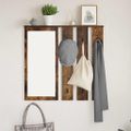 vidaXL Vešiak na stenu Nástenná montáž Tmavý dub 84 x 10 x 80 cm