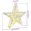 vidaXL 3D hviezda 50 LED Teplá biela 55 x 52.5 x 9 cm PET