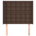 vidaXL Čelo postele so záhybmi hnedé 83x16x118/128cm umelá koža