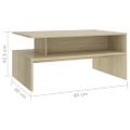 vidaXL Konferenčný stolík dub sonoma 90x60x42,5 cm drevotrieska