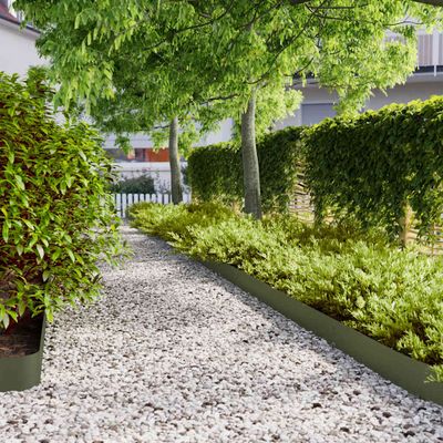 vidaXL Obrubník trávnika 50 ks 15 x 103 cm Olivovo zelená
